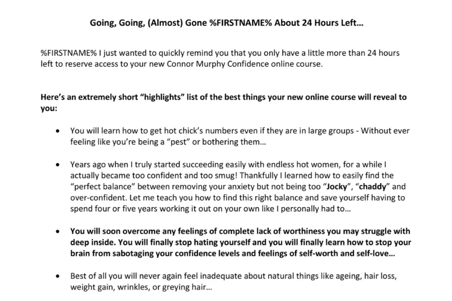 24-Hour Urgency Email